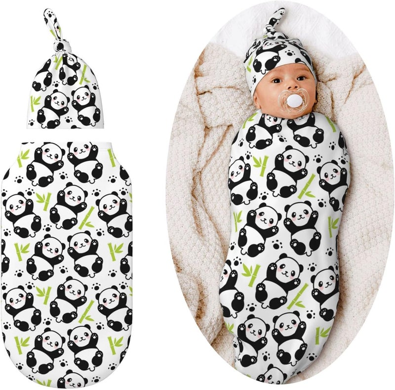 Figtihw Panda Swaddle Blankets Newborn Receiving Blanket Baby Swaddle Wrap Soft Sleeping Sack for Baby Girls Boys - Image 1